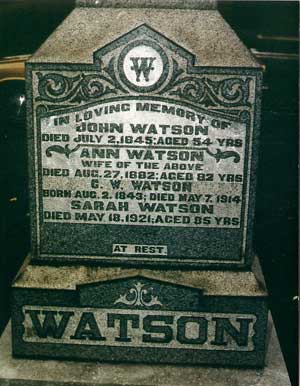 John Watson gravestone